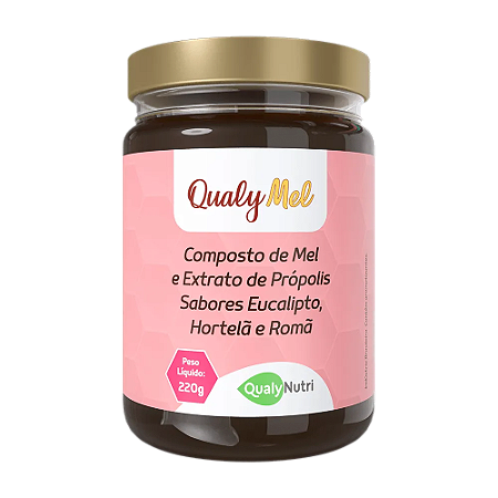 QUALYMEL EXTRATO PRÓPOLIS SABOR EUCALIPTO / HORTELÃ E ROMÃ 220G.